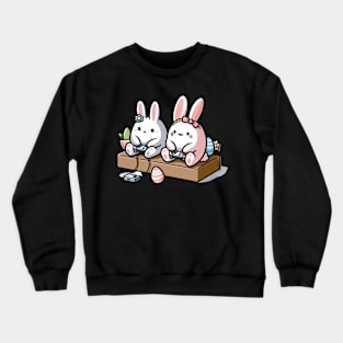 Easter Peeps: Cute Animals Playing Video Games Sticker Crewneck Sweatshirt